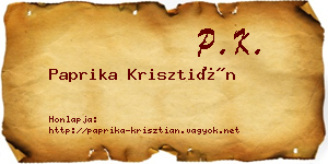 Paprika Krisztián névjegykártya